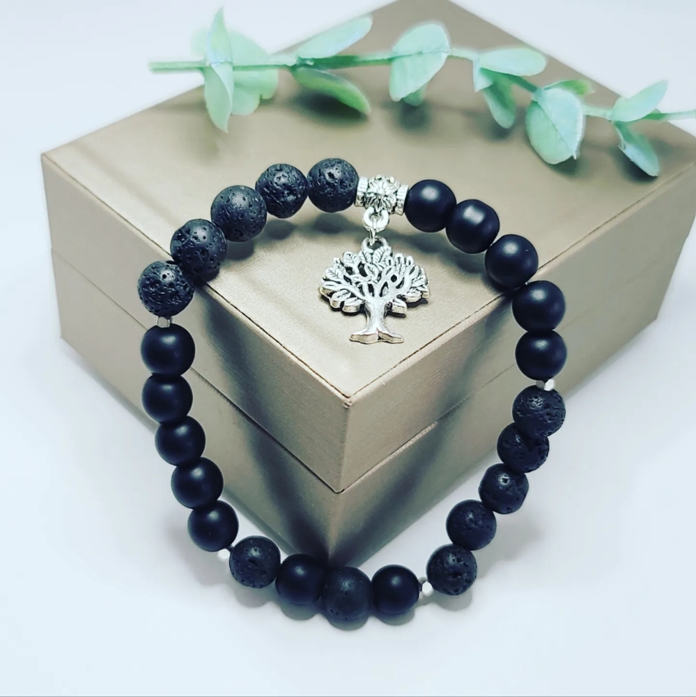Black agate unisex bracelets